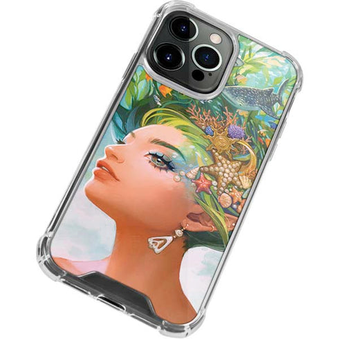 Mermaid with Sea Stars in Her Hair by Ivy Dolamore iPhone 13 Pro Max Clear Case